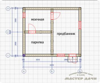 Баня 5 на 6 из бревна