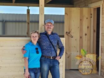 Баня 3 на 6 из бруса с террасой